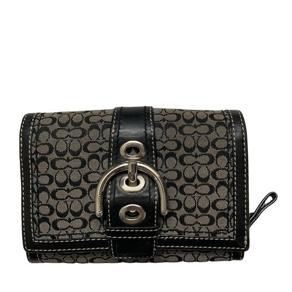 Coach signature soho y2k vintage black gray signature c wallet - Picture 1 of 8